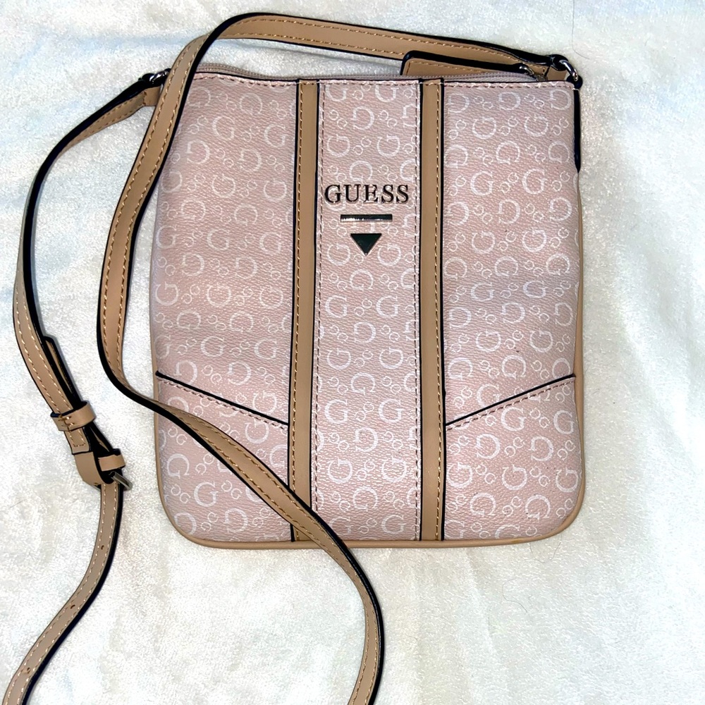 Guess - Light Pink/Tan Crossbody Purse